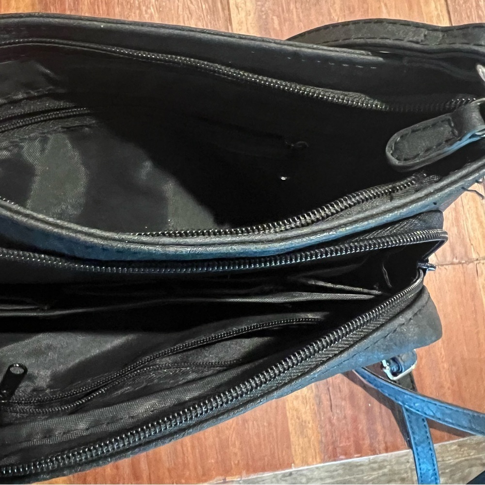 Koltov Black Distressed Shoulder Crossbody Purse Bag - Picture 3 of 8
